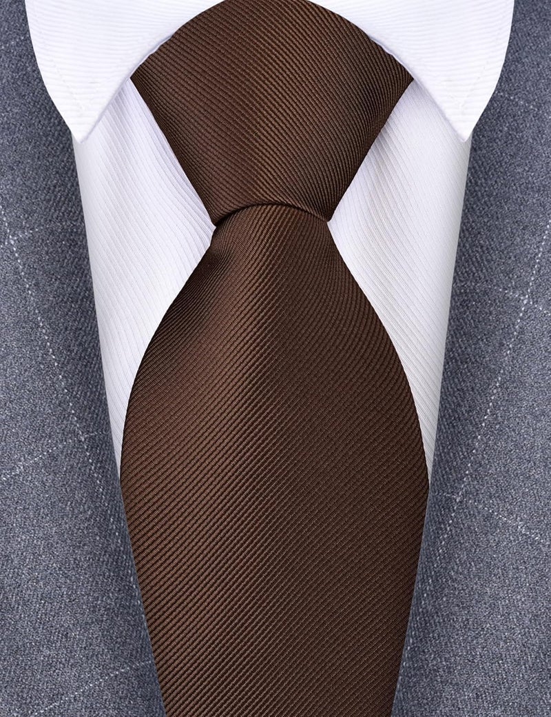 Branduce 63'' XL Tie Mens Extra Long Solid Woven Necktie for Men Big and Tall + Gift Box - Image 2